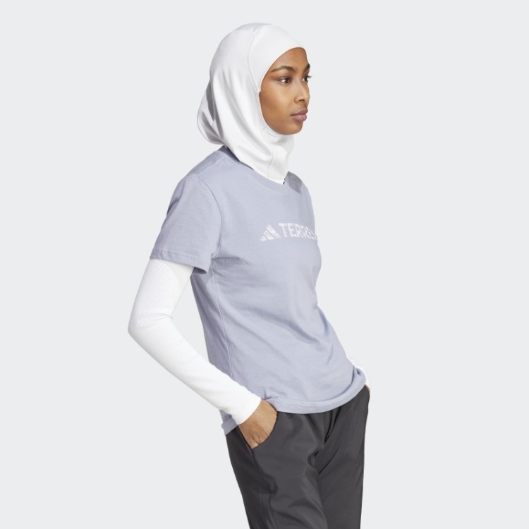 Terrex Classic Logo Camiseta Adidas Prata Violeta