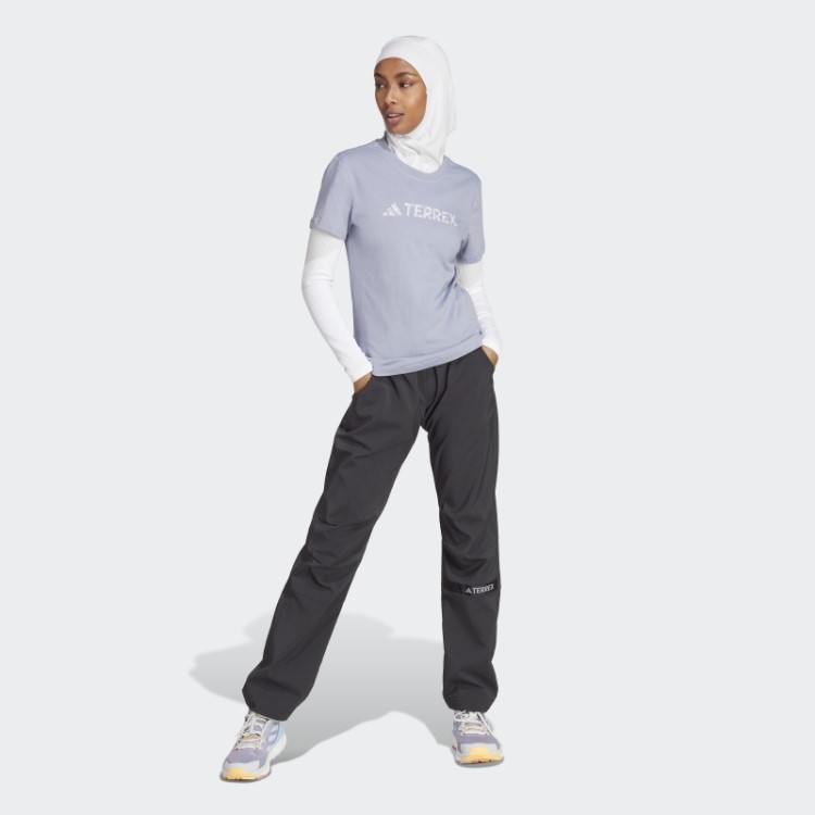 Terrex Classic Logo Camiseta Adidas Prata Violeta