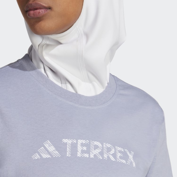 Terrex Classic Logo Camiseta Adidas Prata Violeta