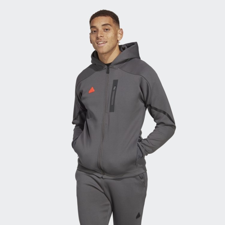 Moletom Com Capuz Cinza Projetado Para Gameday Adidas