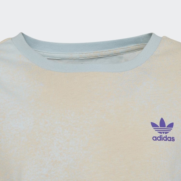 Camiseta Cropped Com Estampa Gráfica Azul Adidas