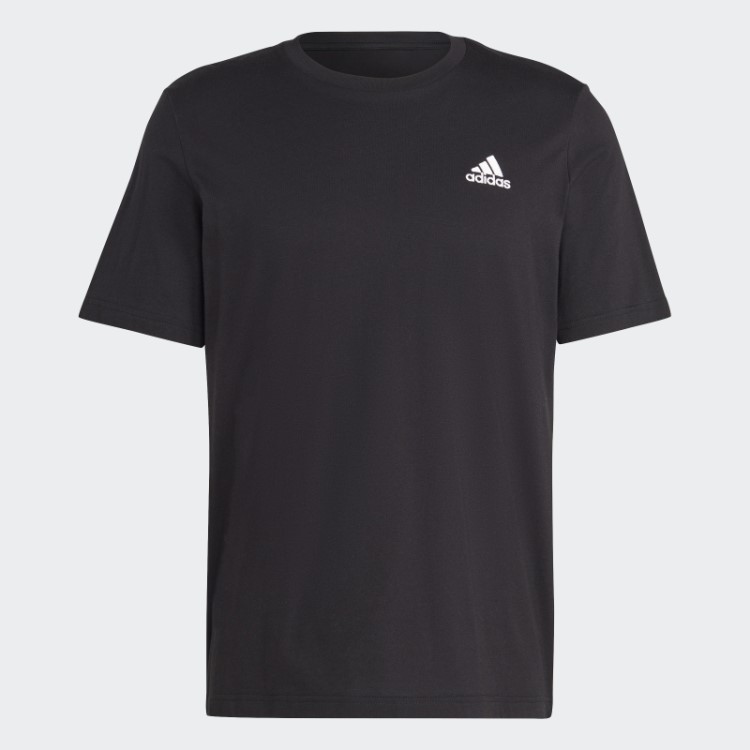 Adidas Essentials T-shirt De Jérsei Simples Bordado Pequeno Logotipo Preto