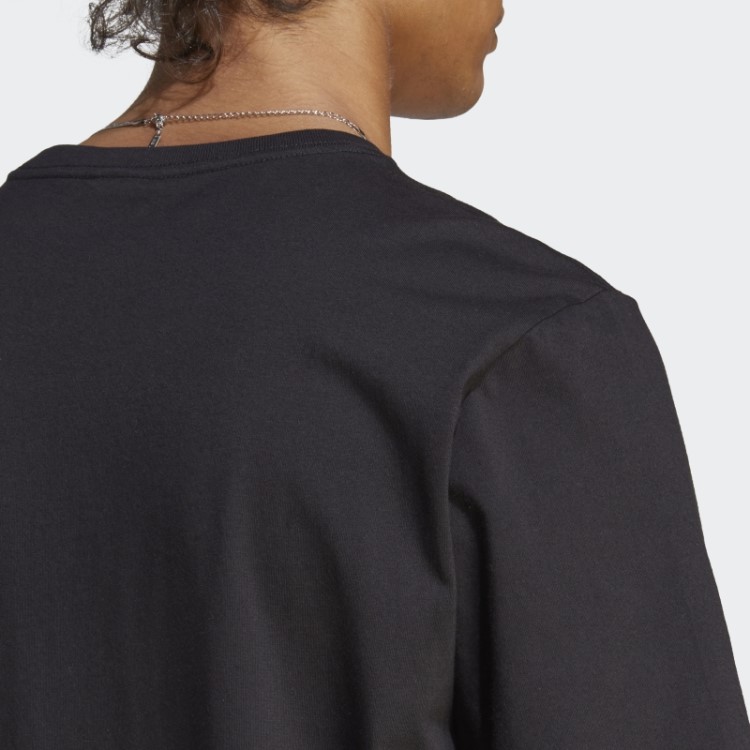 Adidas Essentials T-shirt De Jérsei Simples Bordado Pequeno Logotipo Preto