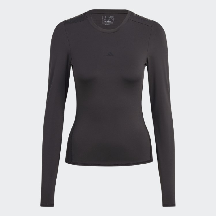 Top Preto Techfit Control Manga Longa Adidas Top Treino Manga Longa