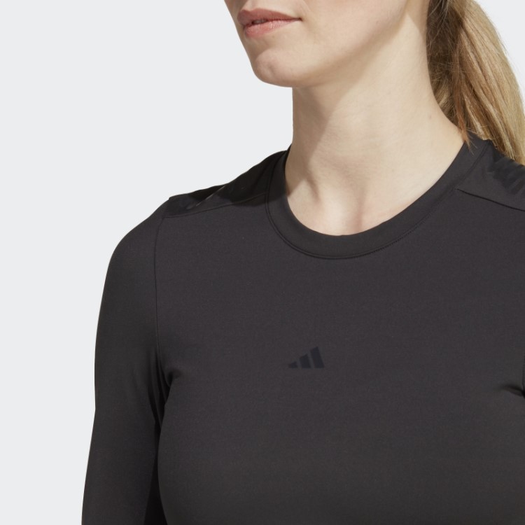 Top Preto Techfit Control Manga Longa Adidas Top Treino Manga Longa