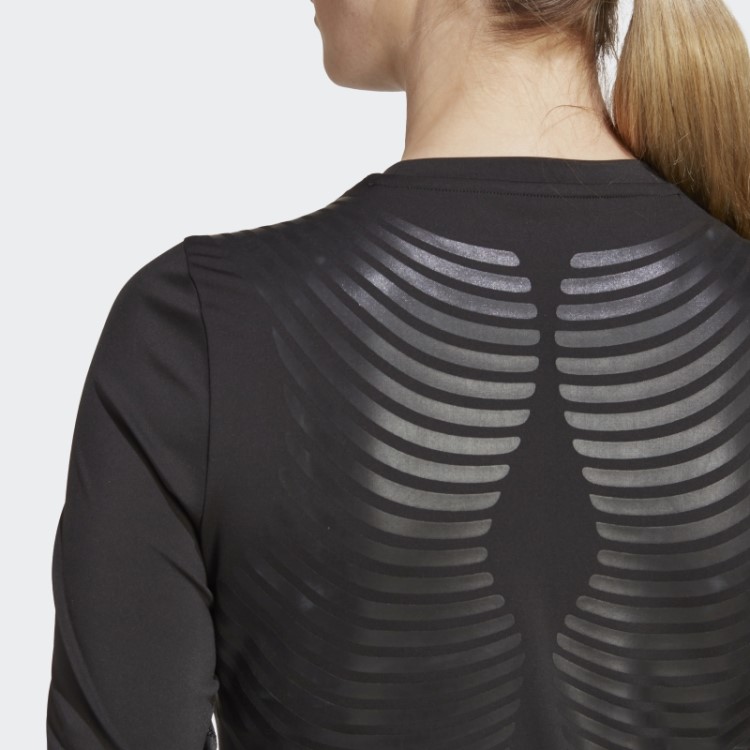 Top Preto Techfit Control Manga Longa Adidas Top Treino Manga Longa