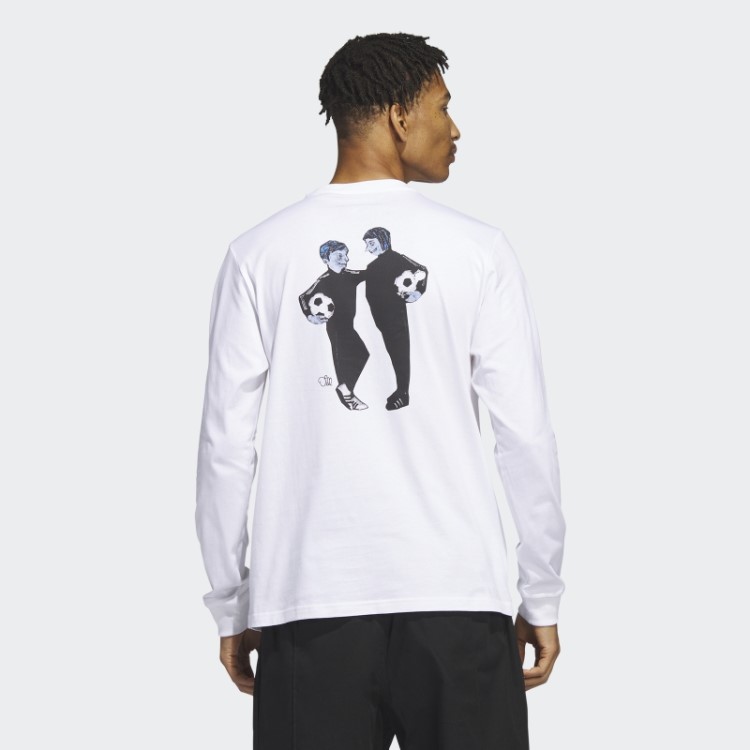 Camiseta Manga Longa Adidas White Dill Soccer Friends