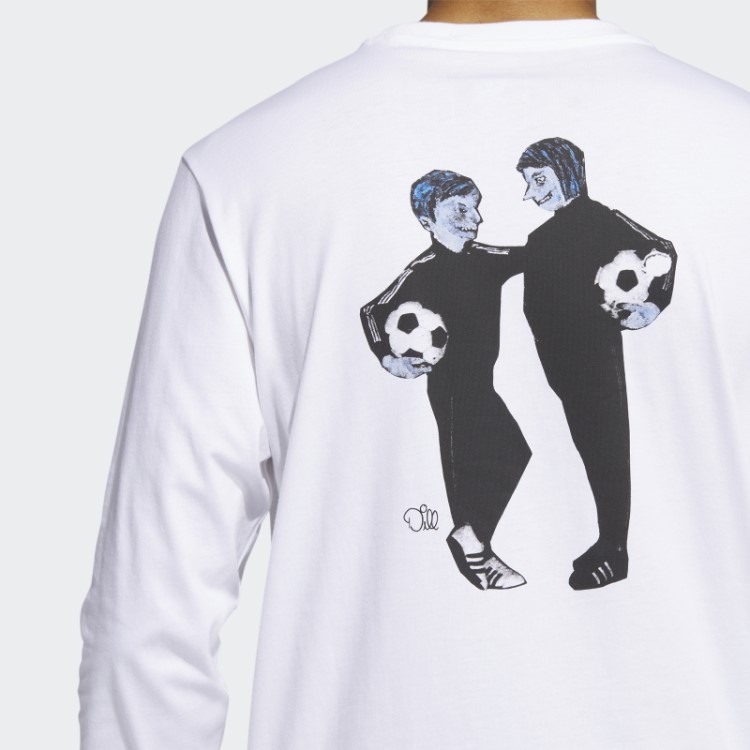 Camiseta Manga Longa Adidas White Dill Soccer Friends