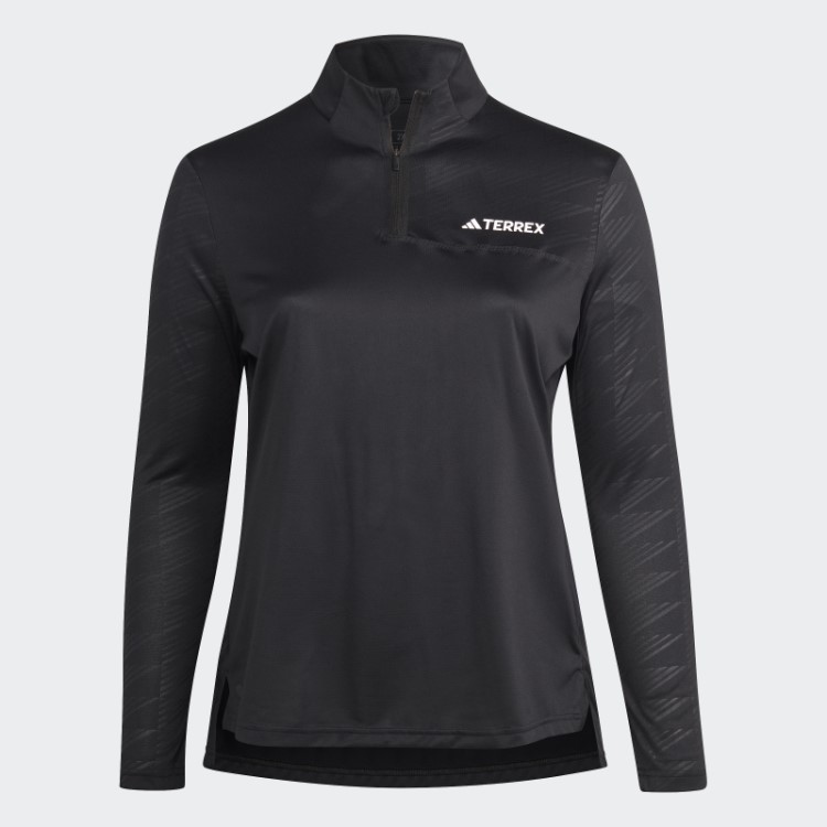 Camiseta De Manga Longa Adidas Terrex Multi-zíper Preta (tamanho Grande)