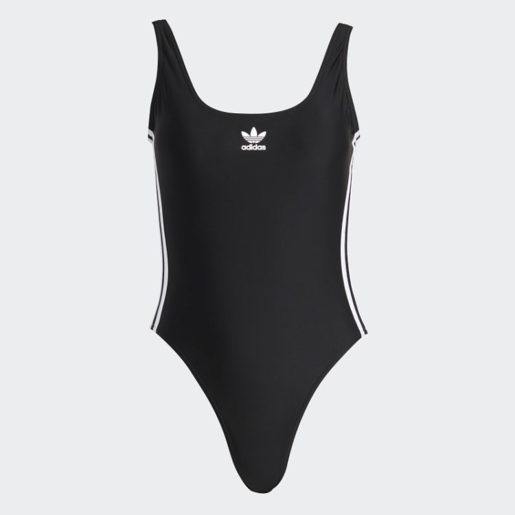 Fato De Banho Preto Adicolor Com As 3 Riscas Adidas