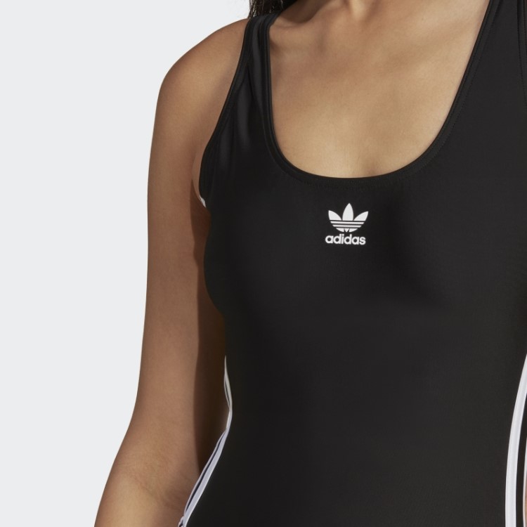 Fato De Banho Preto Adicolor Com As 3 Riscas Adidas