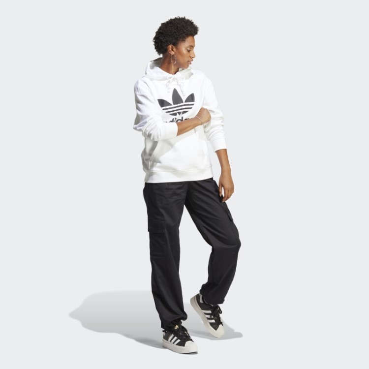 Moletom Com Capuz Trevo Branco Adidas