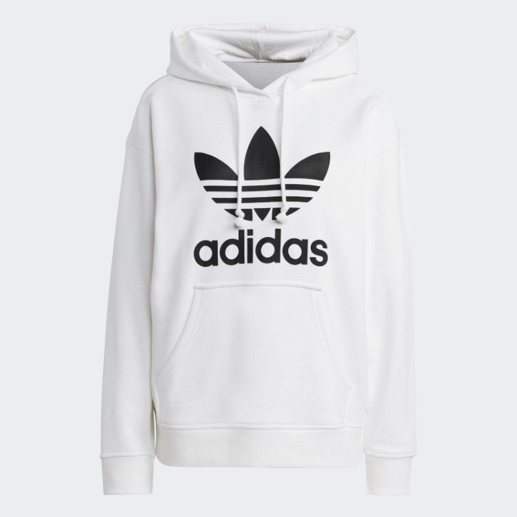 Moletom Com Capuz Trevo Branco Adidas
