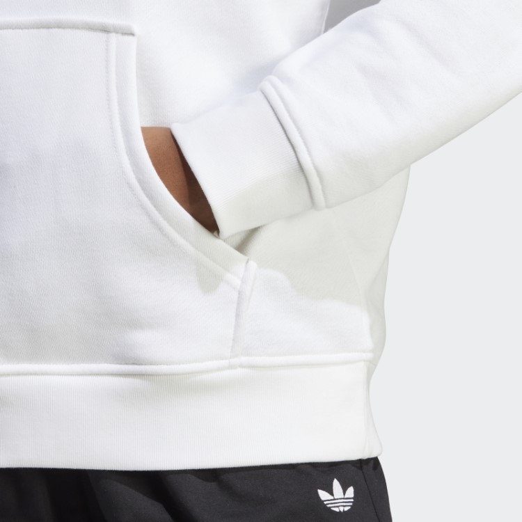 Moletom Com Capuz Trevo Branco Adidas