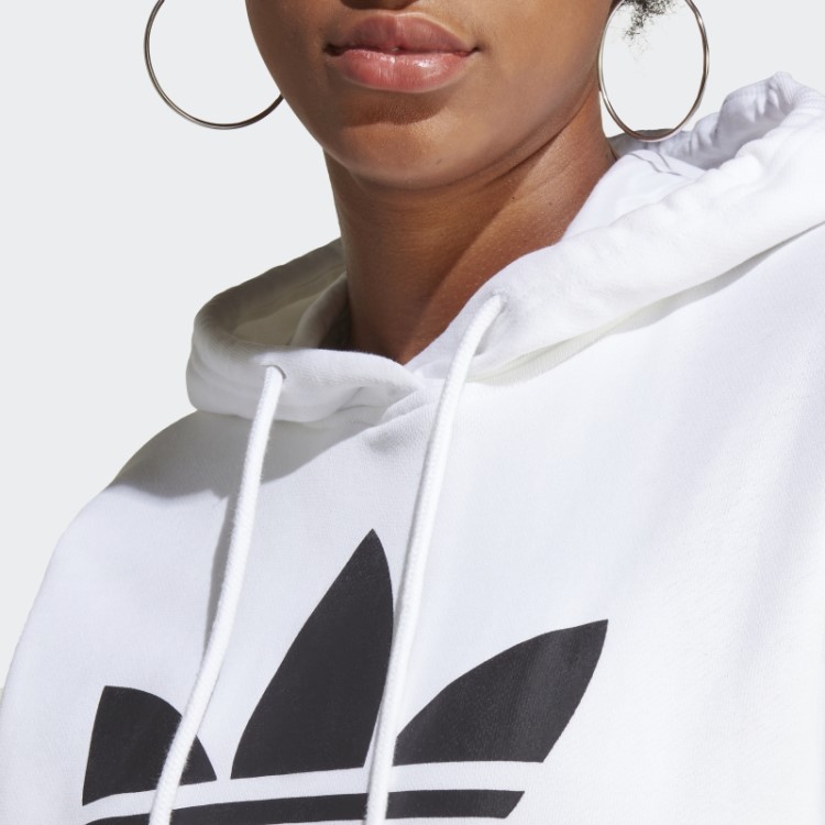 Moletom Com Capuz Trevo Branco Adidas