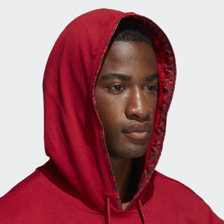 Donovan Mitchell Moletom Com Capuz Manga Curta Adidas Vermelho Vitória