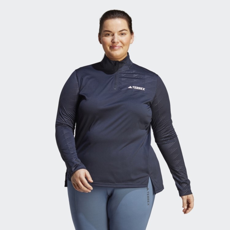 Top De Manga Comprida Adidas Terrex Multi-zíper De Tinta (tamanho Grande)