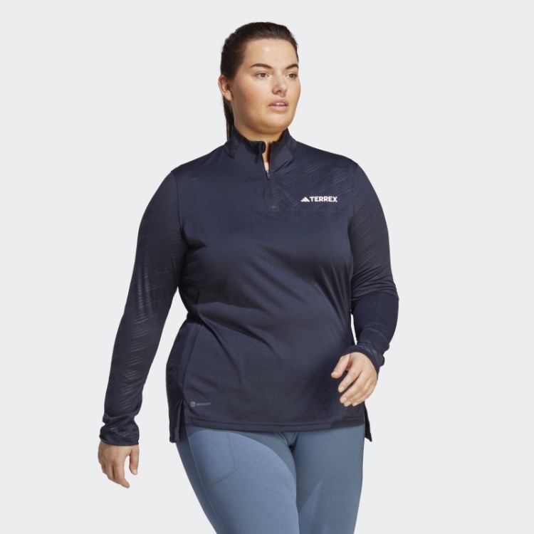Top De Manga Comprida Adidas Terrex Multi-zíper De Tinta (tamanho Grande)