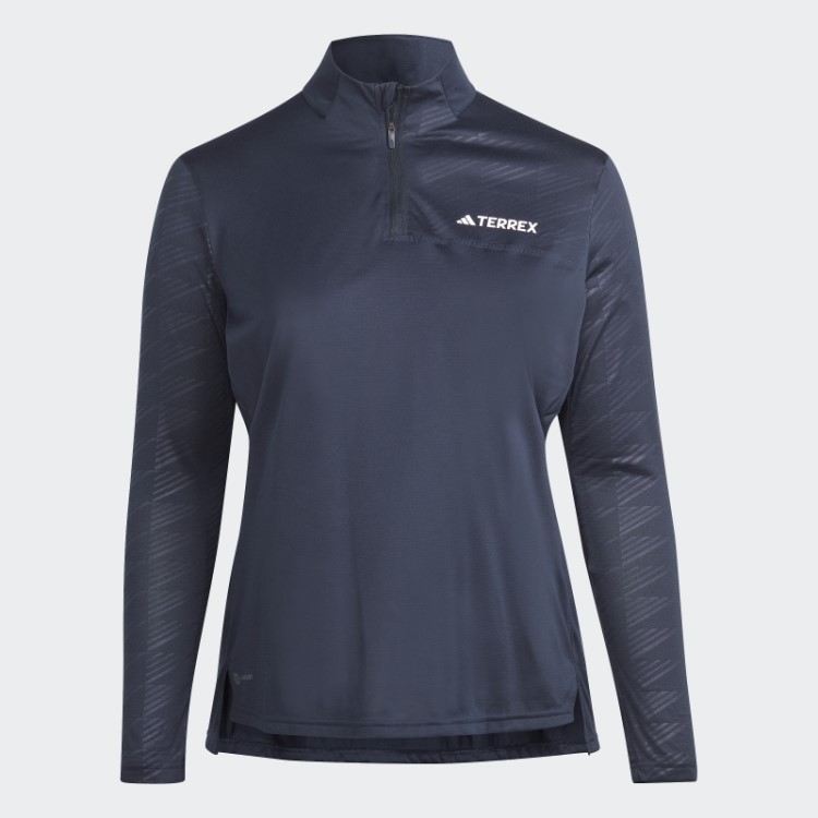Top De Manga Comprida Adidas Terrex Multi-zíper De Tinta (tamanho Grande)