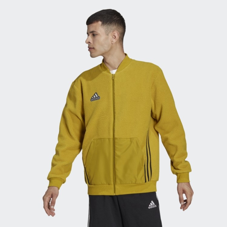 Jaqueta Bomber Sherpa Olive Adidas Essentials Holiday Pack