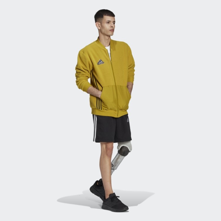 Jaqueta Bomber Sherpa Olive Adidas Essentials Holiday Pack