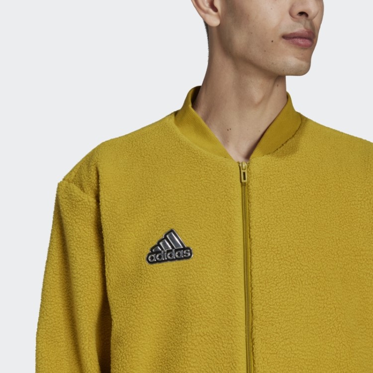 Jaqueta Bomber Sherpa Olive Adidas Essentials Holiday Pack