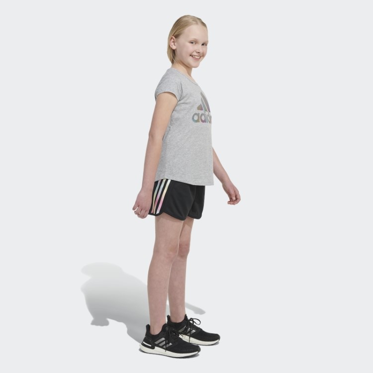 Shorts Adidas Em Malha Com Listras Gradientes (tamanho Estendido) Preto