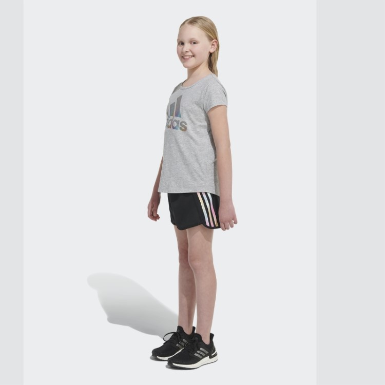 Shorts Adidas Em Malha Com Listras Gradientes (tamanho Estendido) Preto