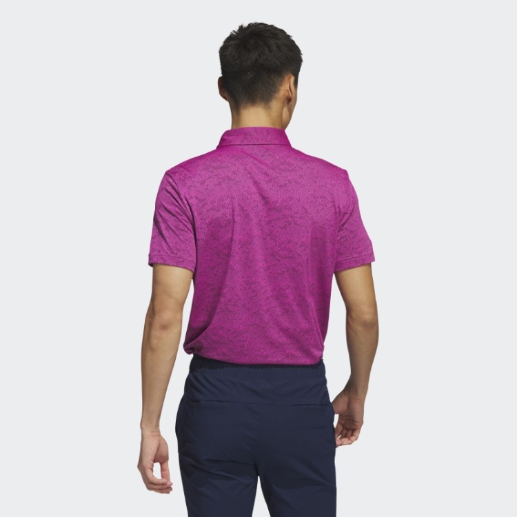 Adidas Camisa Polo De Golfe Jacquard Texturizado Fúcsia