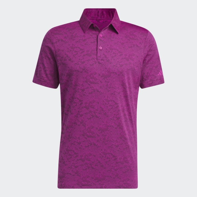 Adidas Camisa Polo De Golfe Jacquard Texturizado Fúcsia