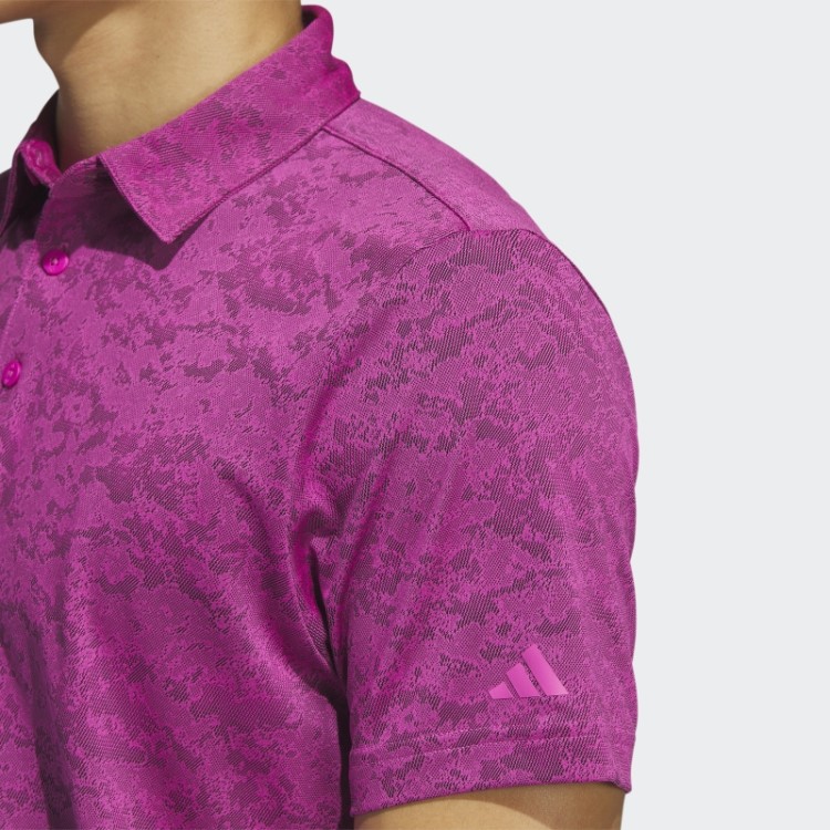 Adidas Camisa Polo De Golfe Jacquard Texturizado Fúcsia