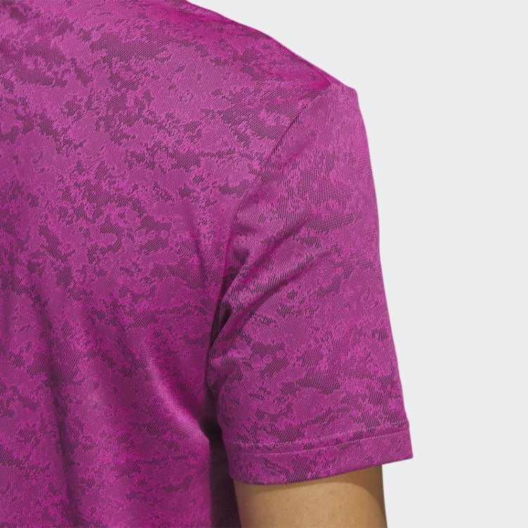 Adidas Camisa Polo De Golfe Jacquard Texturizado Fúcsia
