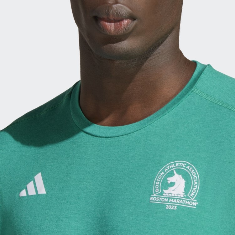 Adidas Boston Marathon 2023 Nature Running Tee Court Green