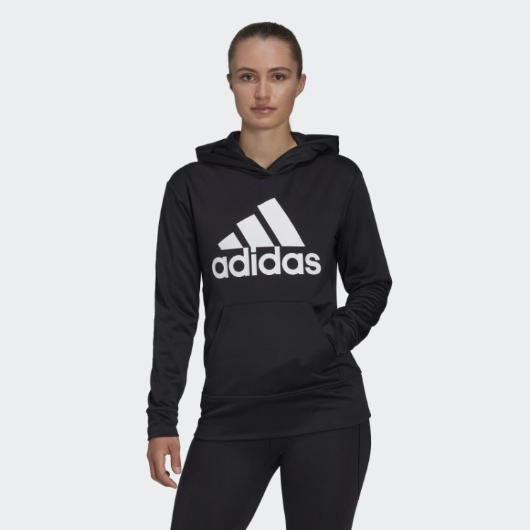 Moletom Com Capuz Preto Adidas Aeroready Big Logo