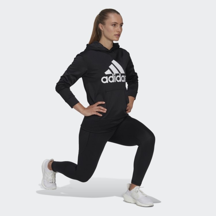 Moletom Com Capuz Preto Adidas Aeroready Big Logo
