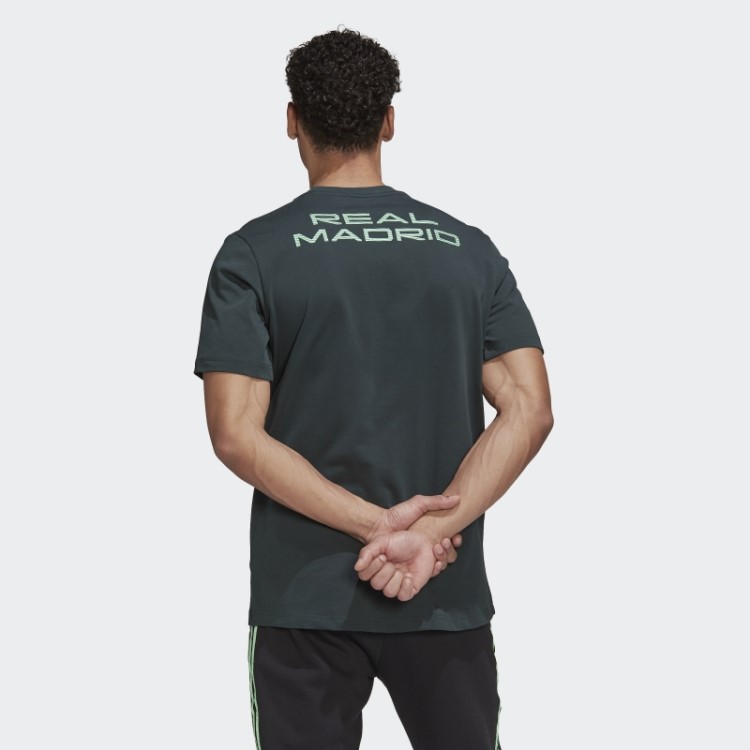Real Madrid Tiro 21 Estilo De Vida Camiseta De Algodão Pesada Adidas Verde
