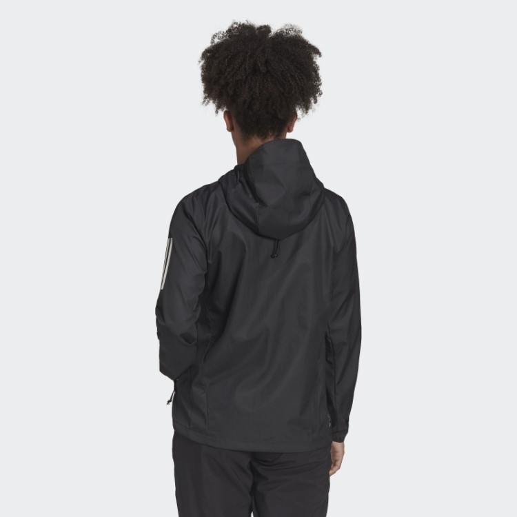 Adidas Black Own The Run Moda Jaqueta De Corrida Com Capuz