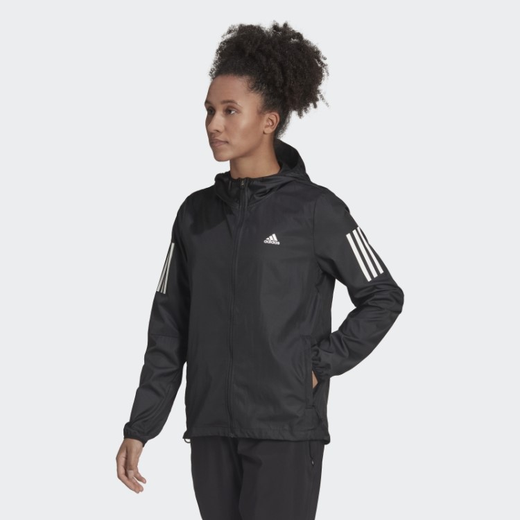 Adidas Black Own The Run Blusão De Corrida Com Capuz
