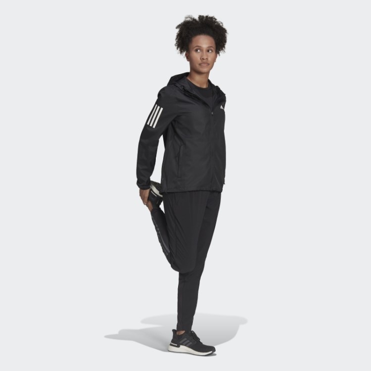 Adidas Black Own The Run Blusão De Corrida Com Capuz