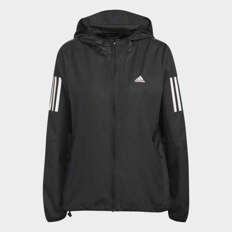 Adidas Black Own The Run Blusão De Corrida Com Capuz