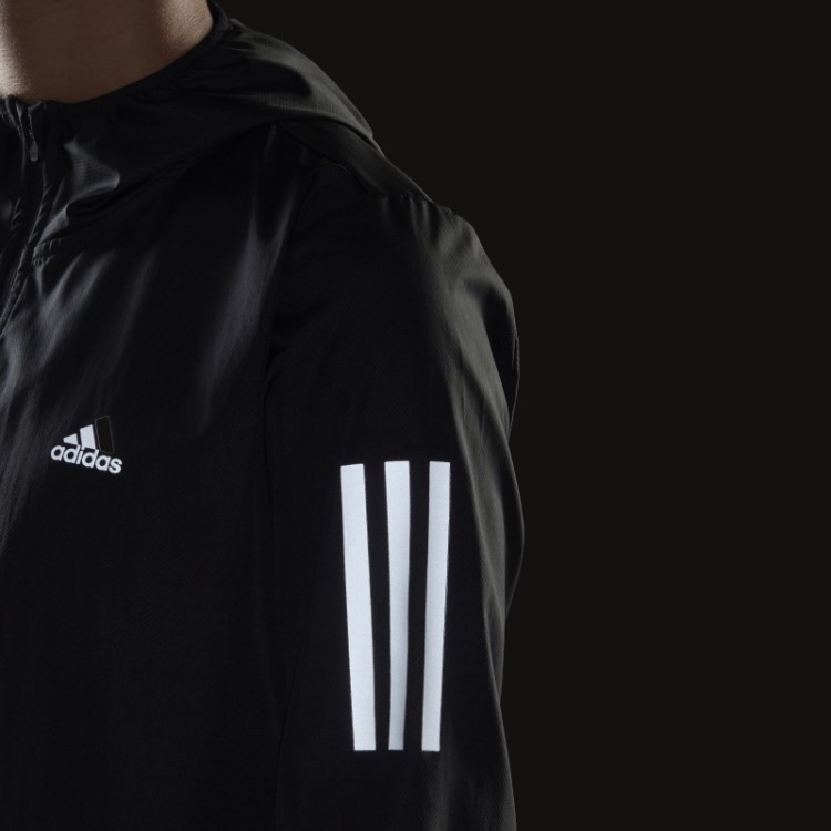 Adidas Black Own The Run Blusão De Corrida Com Capuz