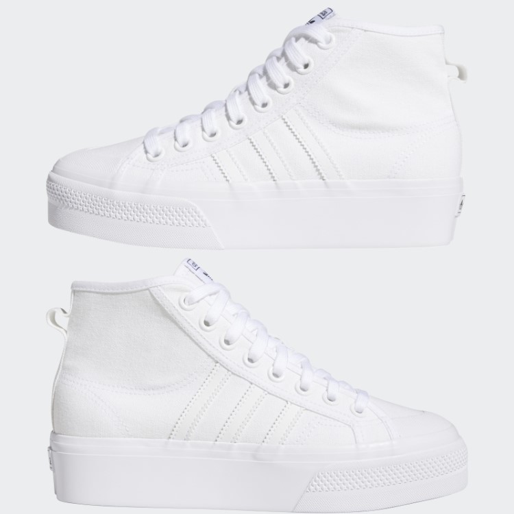 Nizza Sapato Meia Plataforma Adidas Branco
