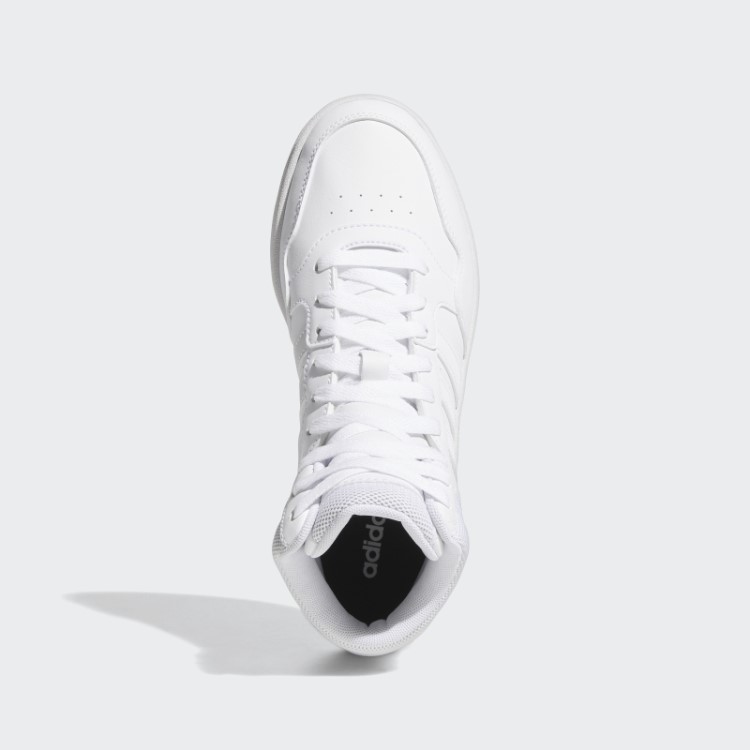 Adidas White Hoops 3.0 Mid Classic Shoes