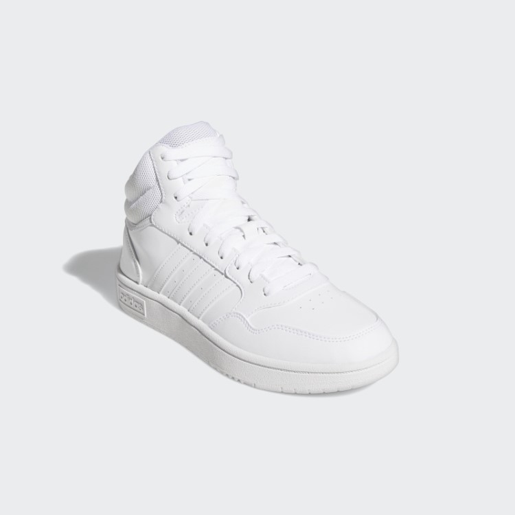 Adidas White Hoops 3.0 Mid Classic Shoes
