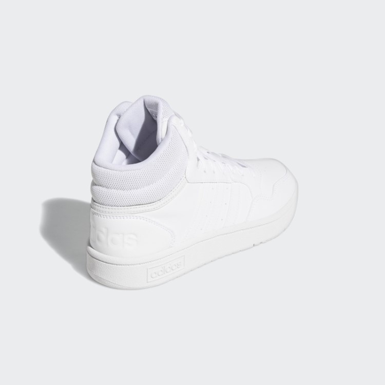 Adidas White Hoops 3.0 Mid Classic Shoes