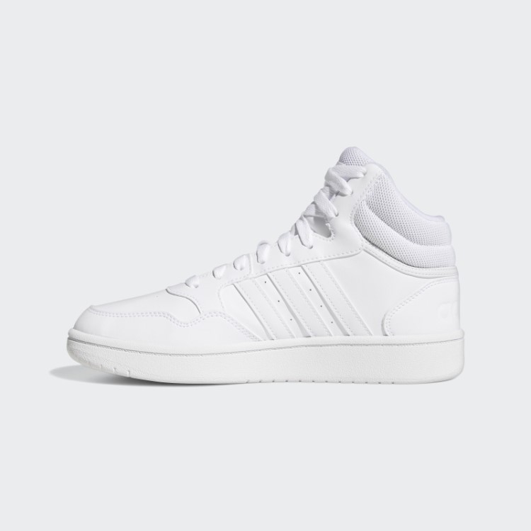 Adidas White Hoops 3.0 Mid Classic Shoes