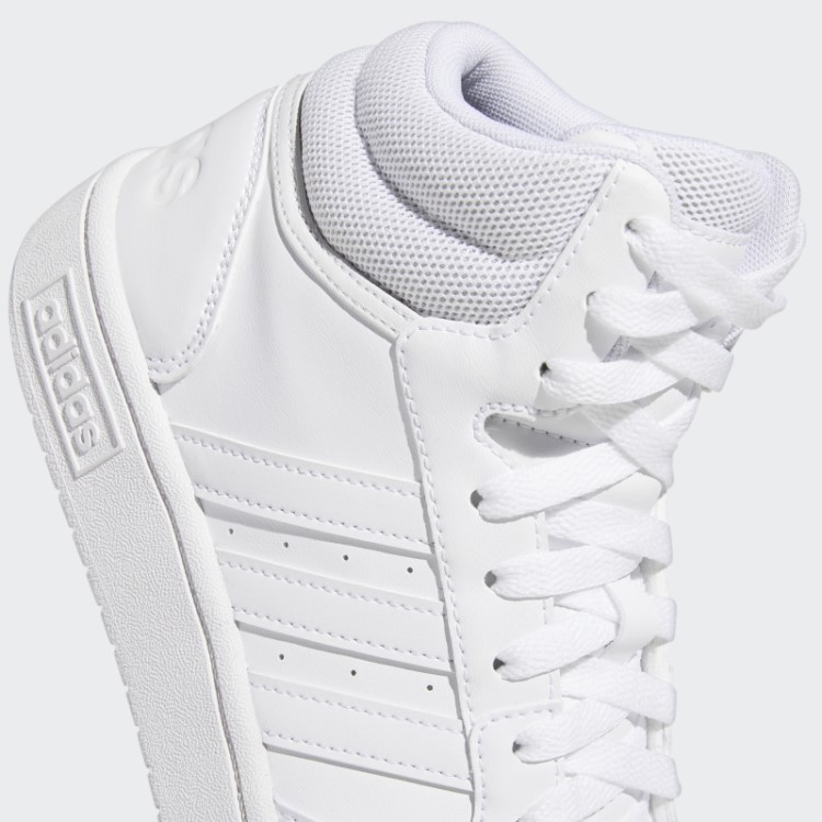 Adidas White Hoops 3.0 Mid Classic Shoes