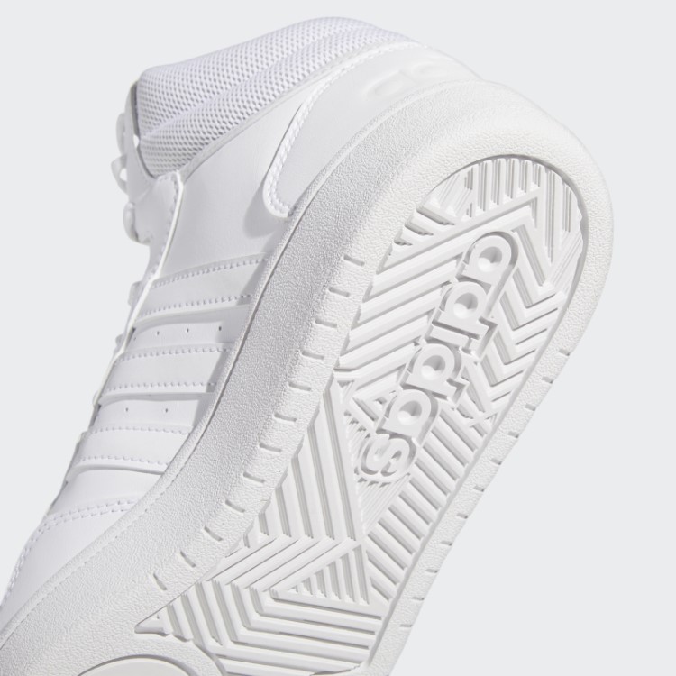 Adidas White Hoops 3.0 Mid Classic Shoes