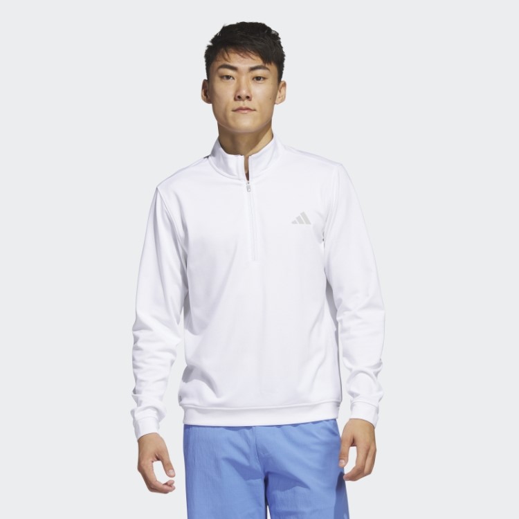 Moletom Branco Elevado Com Zíper 1/4 Adidas