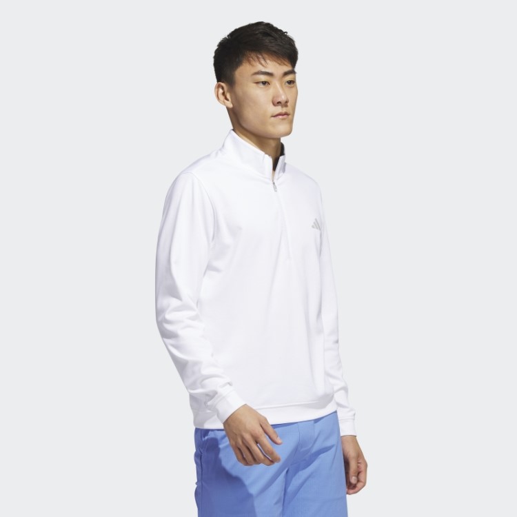 Moletom Branco Elevado Com Zíper 1/4 Adidas